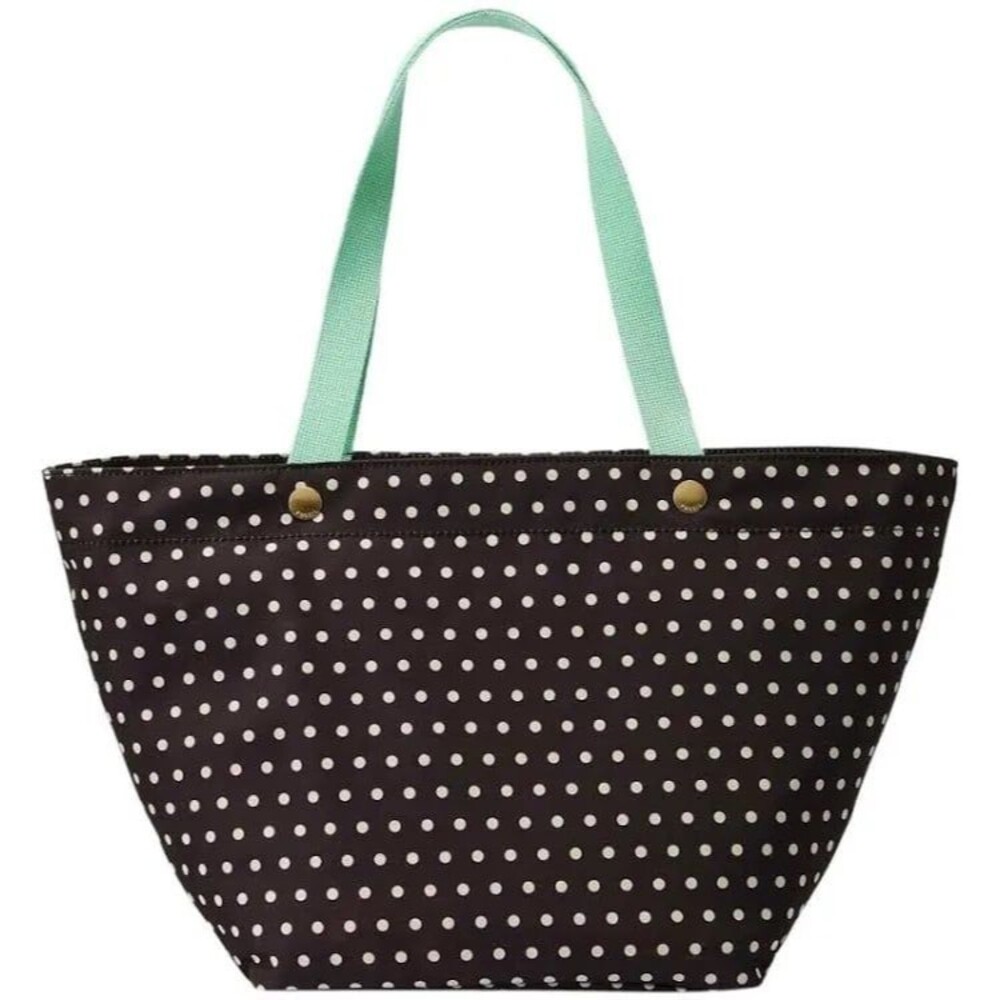 Fossil Keyper Nylon Polka Dots Zip Closure Shoulder Shopping Beach Tote Bag